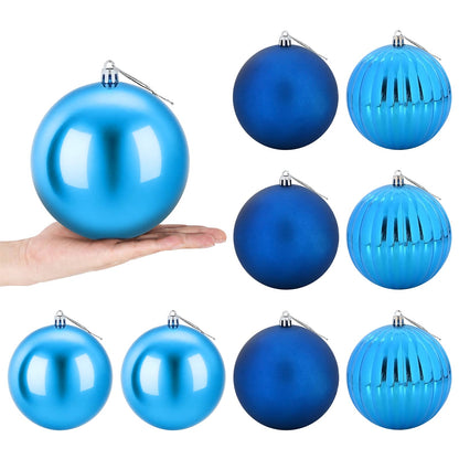 Julgransprydnad Set XL 9 st Blå Ø 15 cm Plast
