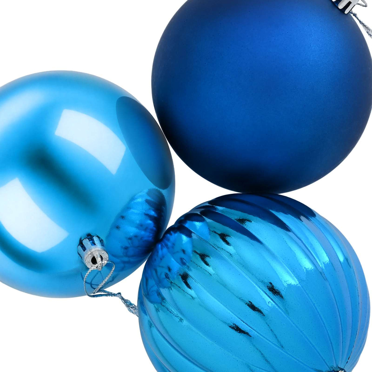 Julgranskulor XXL 4 st Blå Ø 20 cm Plast
