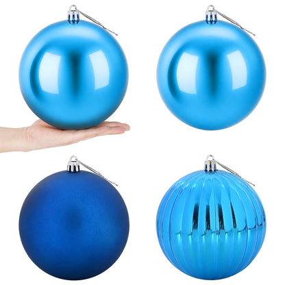 Julgranskulor XXL 4 st Blå Ø 20 cm Plast