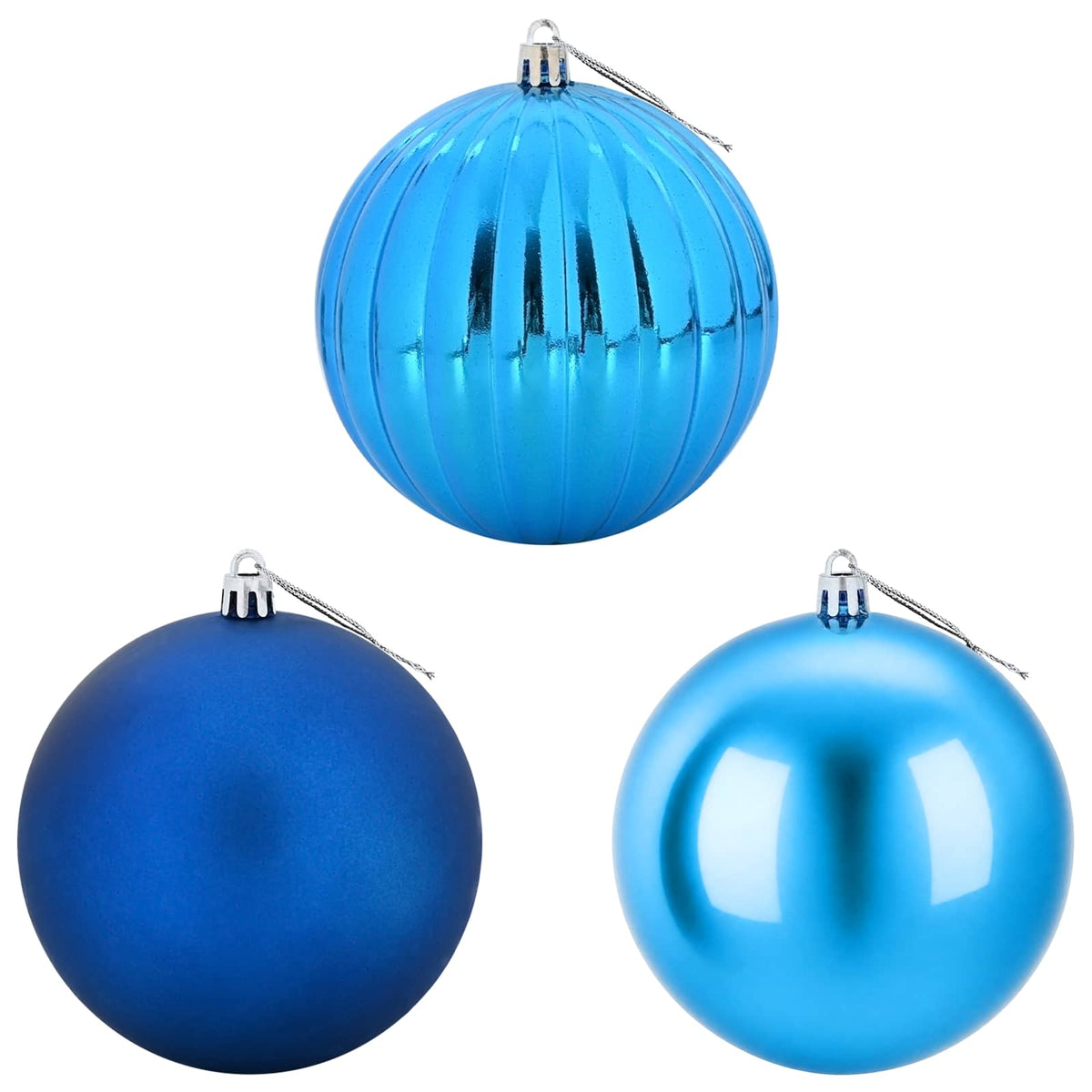 Julgranskulor XXL 4 st Blå Ø 20 cm Plast