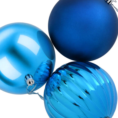 Julgranskulor XXL 3 st Blå Ø 25 cm Plast