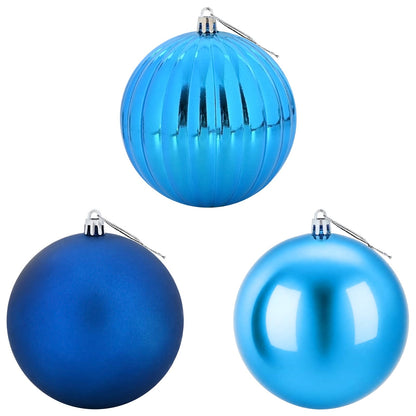 Julgranskulor XXL 3 st Blå Ø 25 cm Plast
