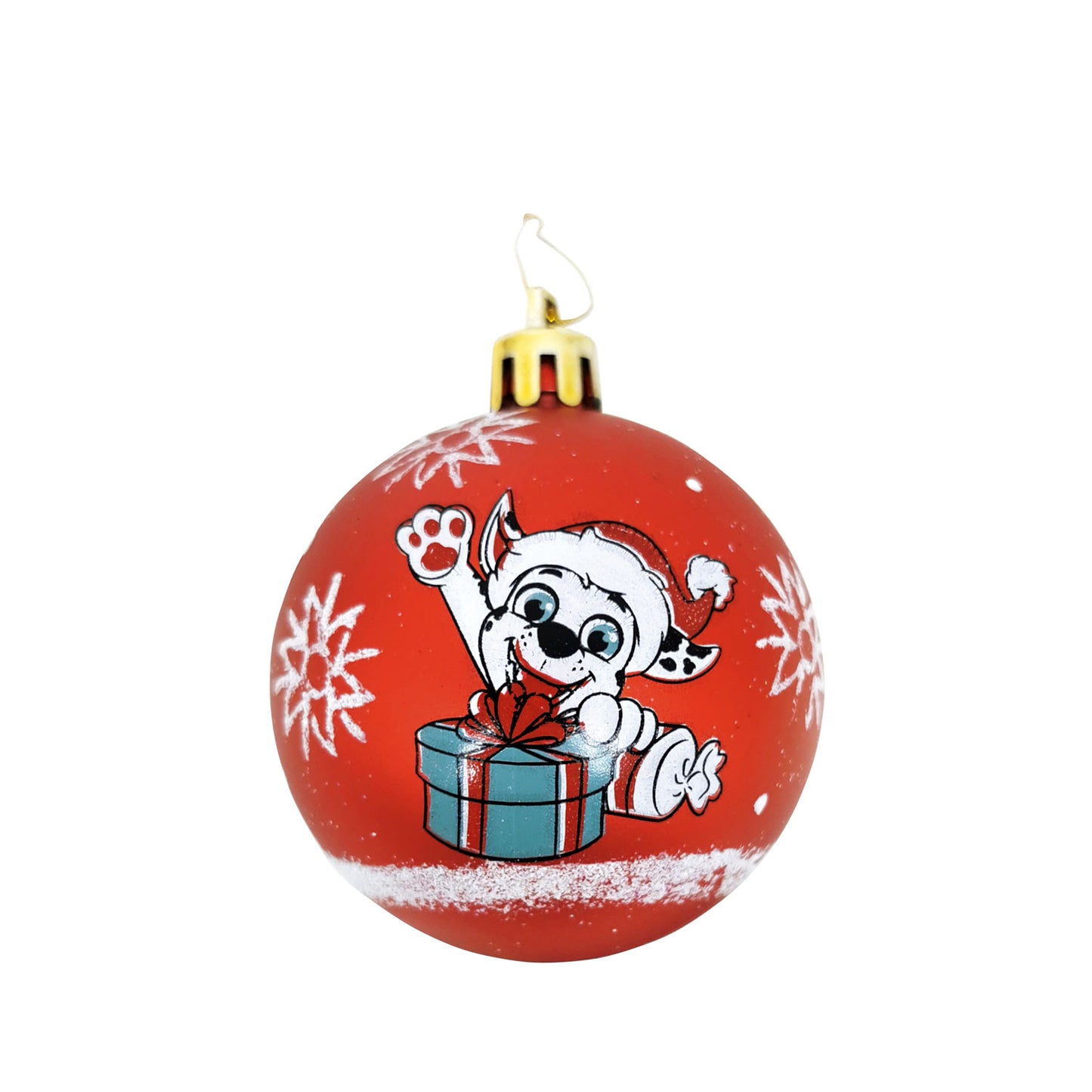 6 st röda Julgranskulor Paw Patrol 8 cm
