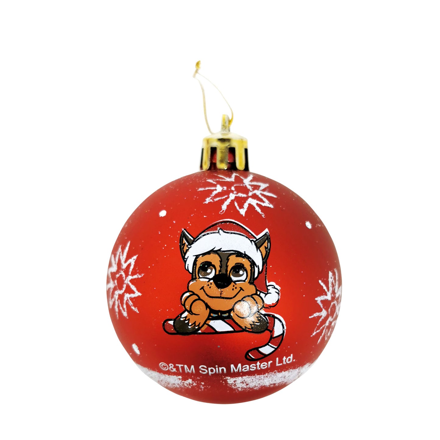 6 st röda Julgranskulor Paw Patrol 8 cm