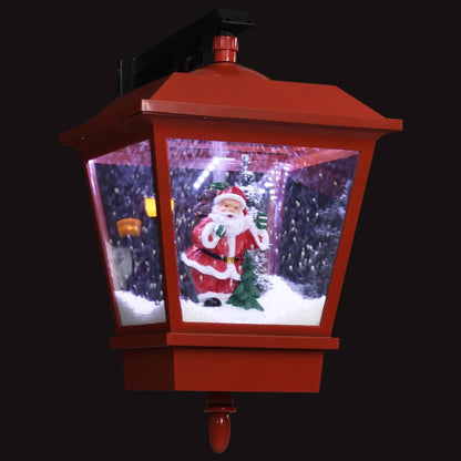 Wall lantern with lamp and Santa Claus red 40x27x45 cm