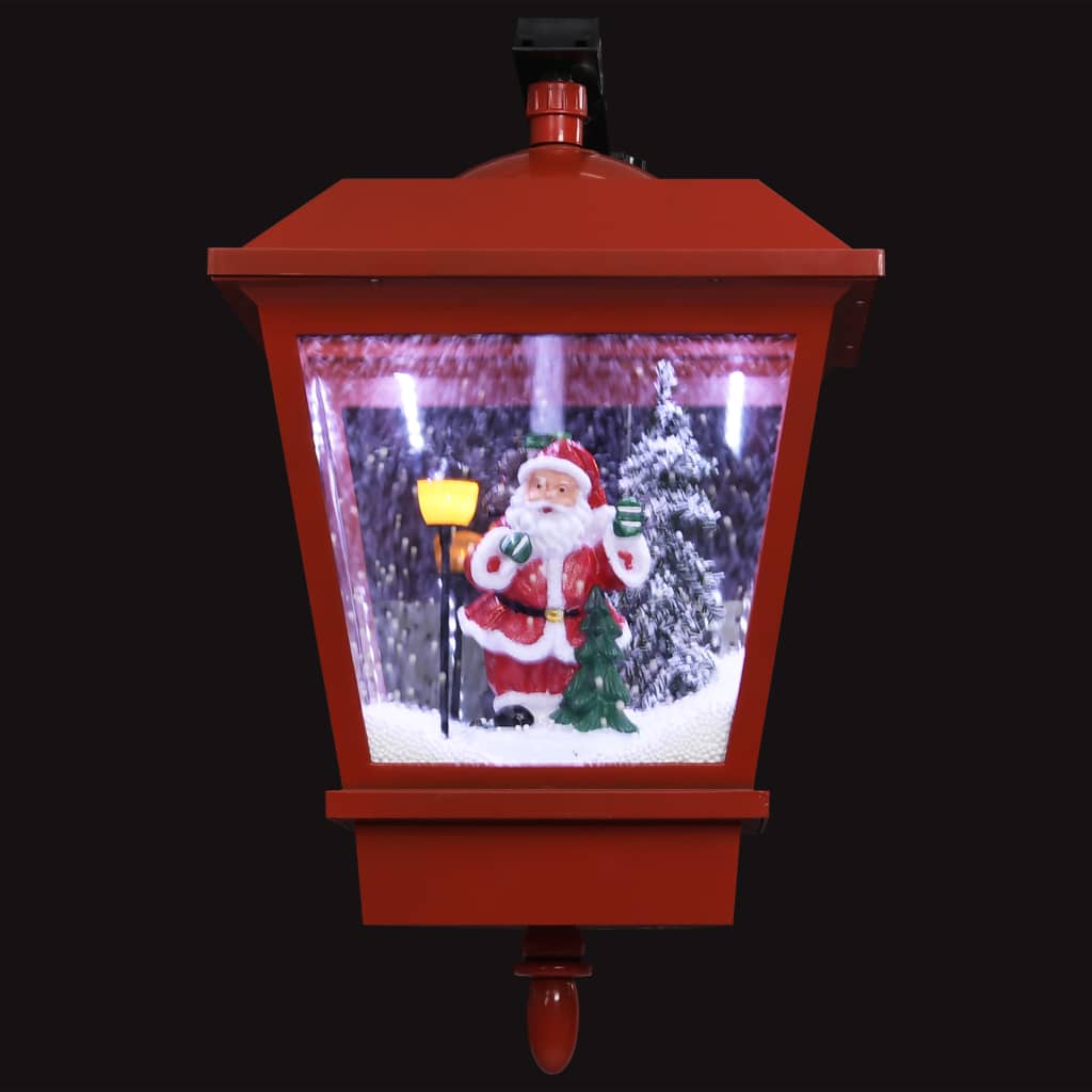Wall lantern with lamp and Santa Claus red 40x27x45 cm