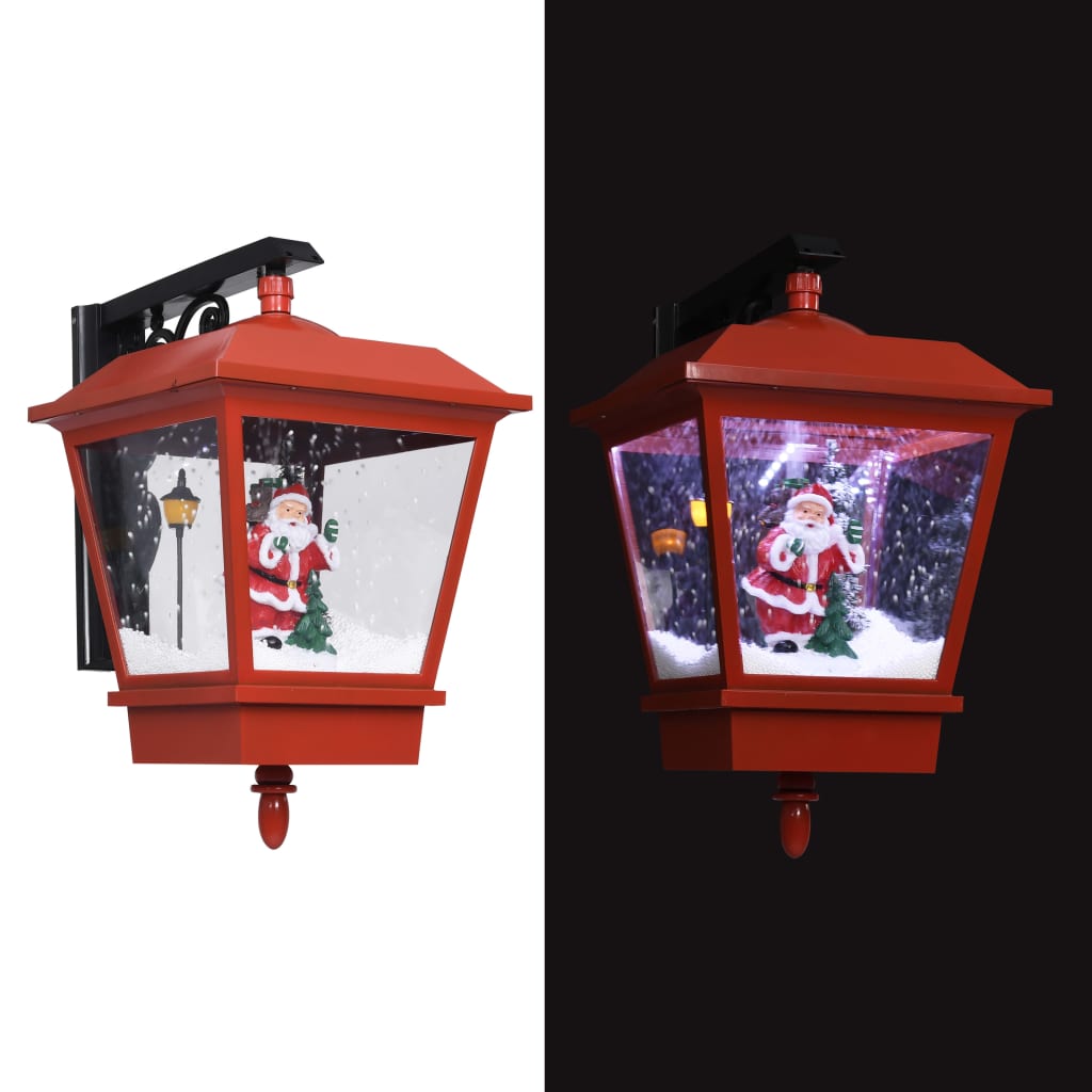 Wall lantern with lamp and Santa Claus red 40x27x45 cm