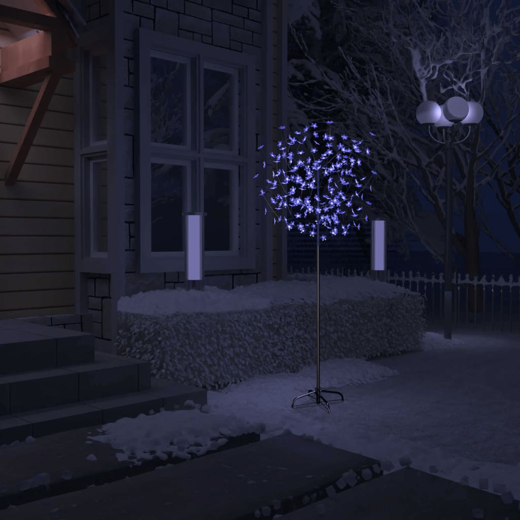 Juleträd 200 LED körsbärsblommor blåvitt ljus 180 cm