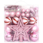 Julgranskulor och julgransprydnader med toppstjärna allt i Rosa färgskala Splittersäkra 65 st