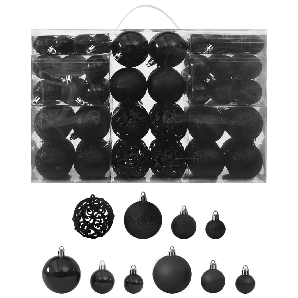 Julgranskulor 100 delar svart