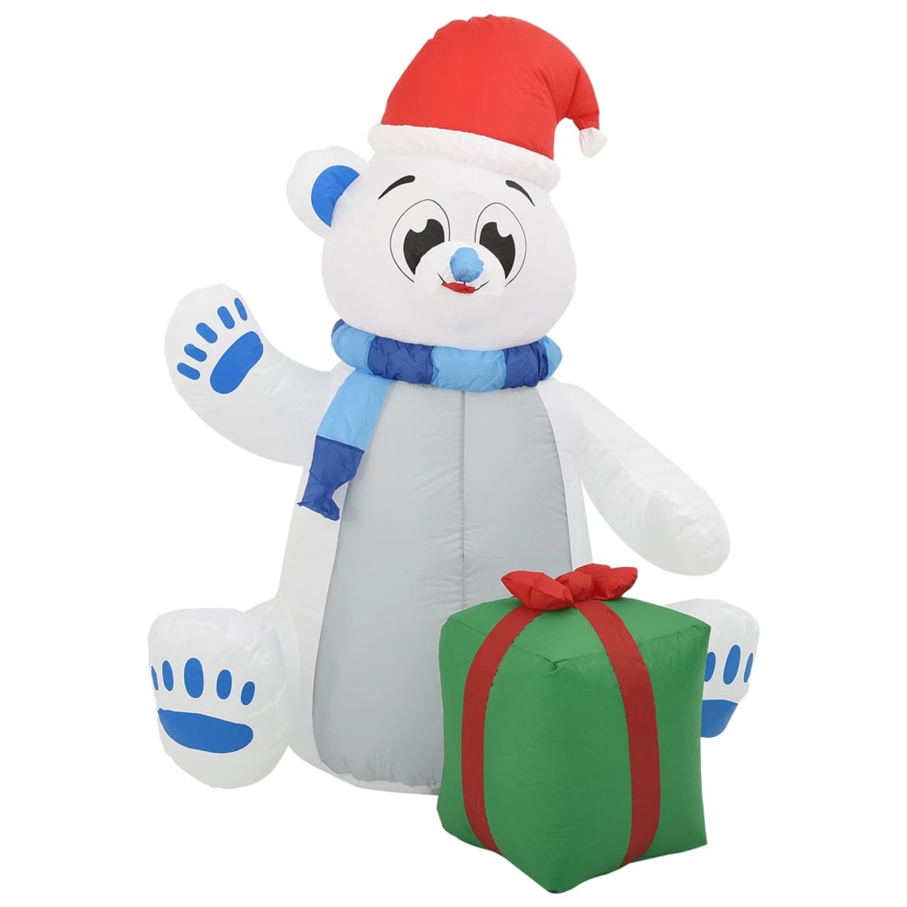 Juldekoration uppblåsbar isbjörn LED inomhus och utomhus 1,8 m