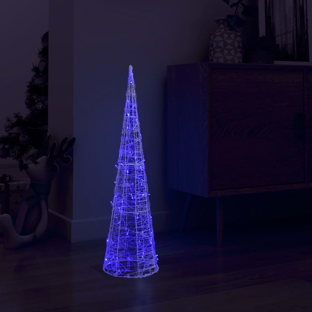 Ljuskon LED pyramid akryl blå 90 cm