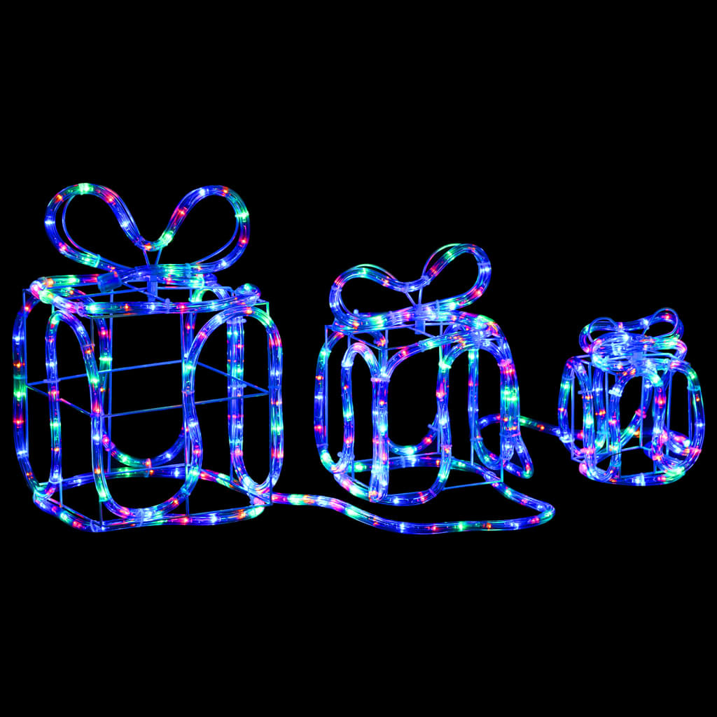 4 julklappar med 180 LED 16-30 cm