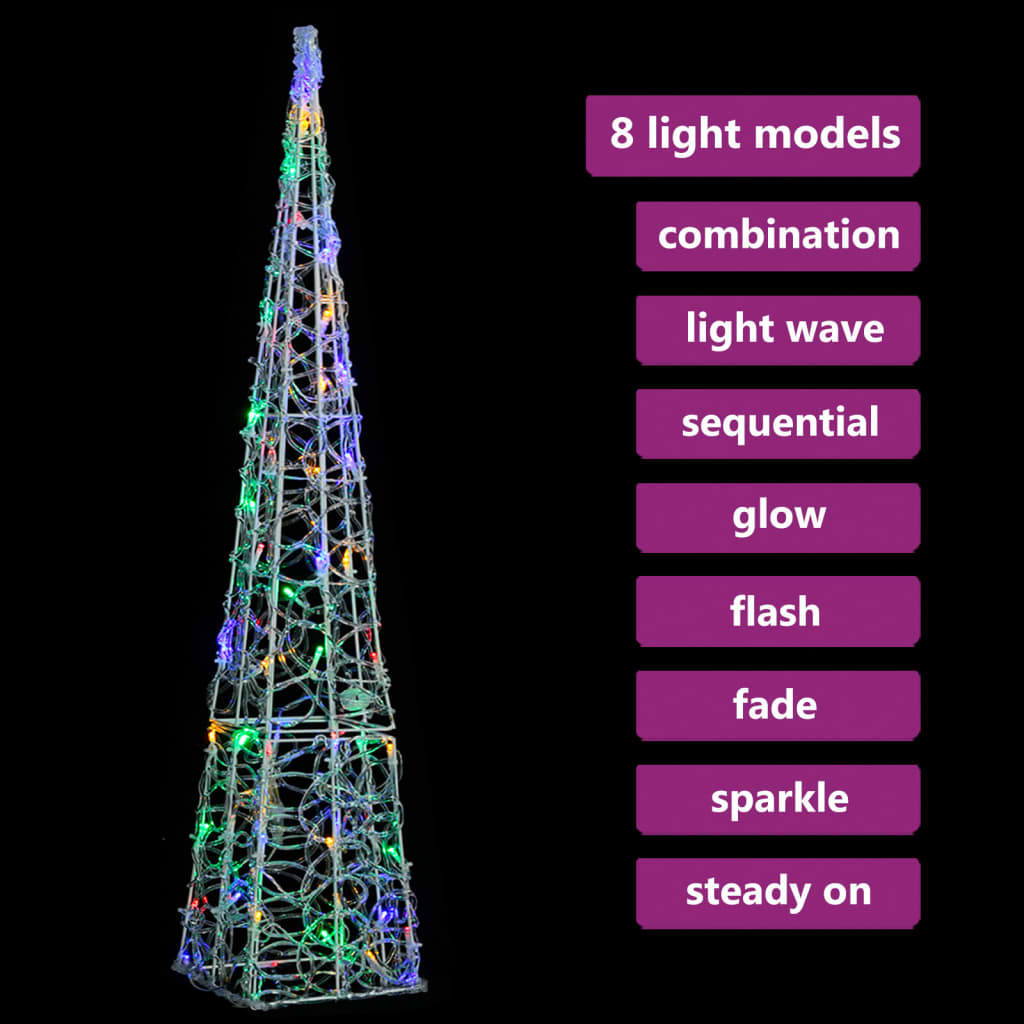 Ljuskon LED akryl flerfärgad 90 cm