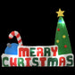 Uppblåsbar juldekoration Merry Christmas LED 240x188 cm