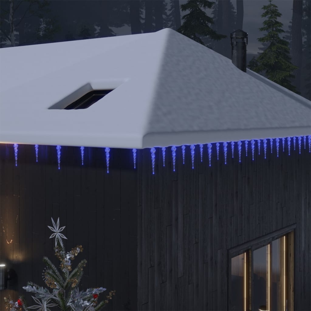 Julbelysning istappar 40 st blå akryl med fjärrkontroll 20 st 11 cm, 20 st 16 cm