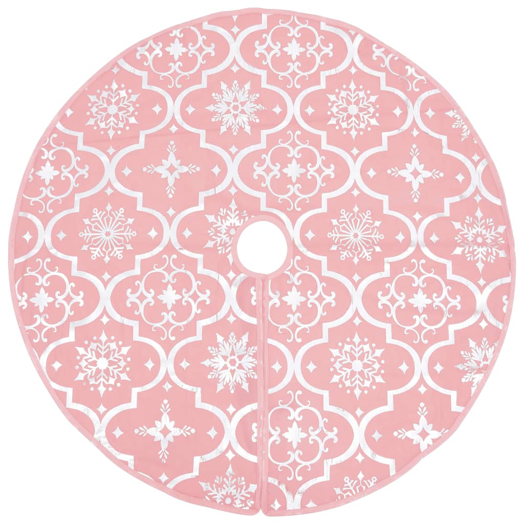 Julgransmatta lyxig med rosa strumpa Ø150 cm tyg