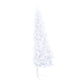 Halv Konstgran med LED och julgranskulor vit 240 cm