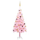 Plastgran med LED och julgranskulor rosa 150 cm