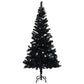 Konstgran med LED och julgranskulor svart 120 cm