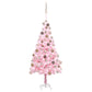Plastgran med LED och julgranskulor rosa 180 cm PVC