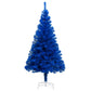 Konstgran med LED och julgranskulor blå 210 cm