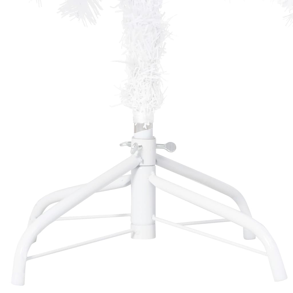 Plastgran med LED och julgranskulor vit 180 cm PVC