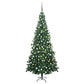 Konstgran  med LED och julgranskulor 240 cm grön
