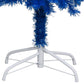 Plastgran med LED och julgranskulor blå 210 cm