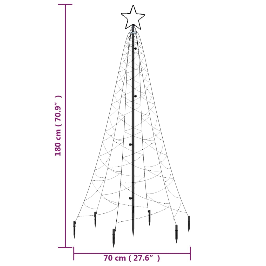 Julgran med markspett 200 färgglada lysdioder 180 cm