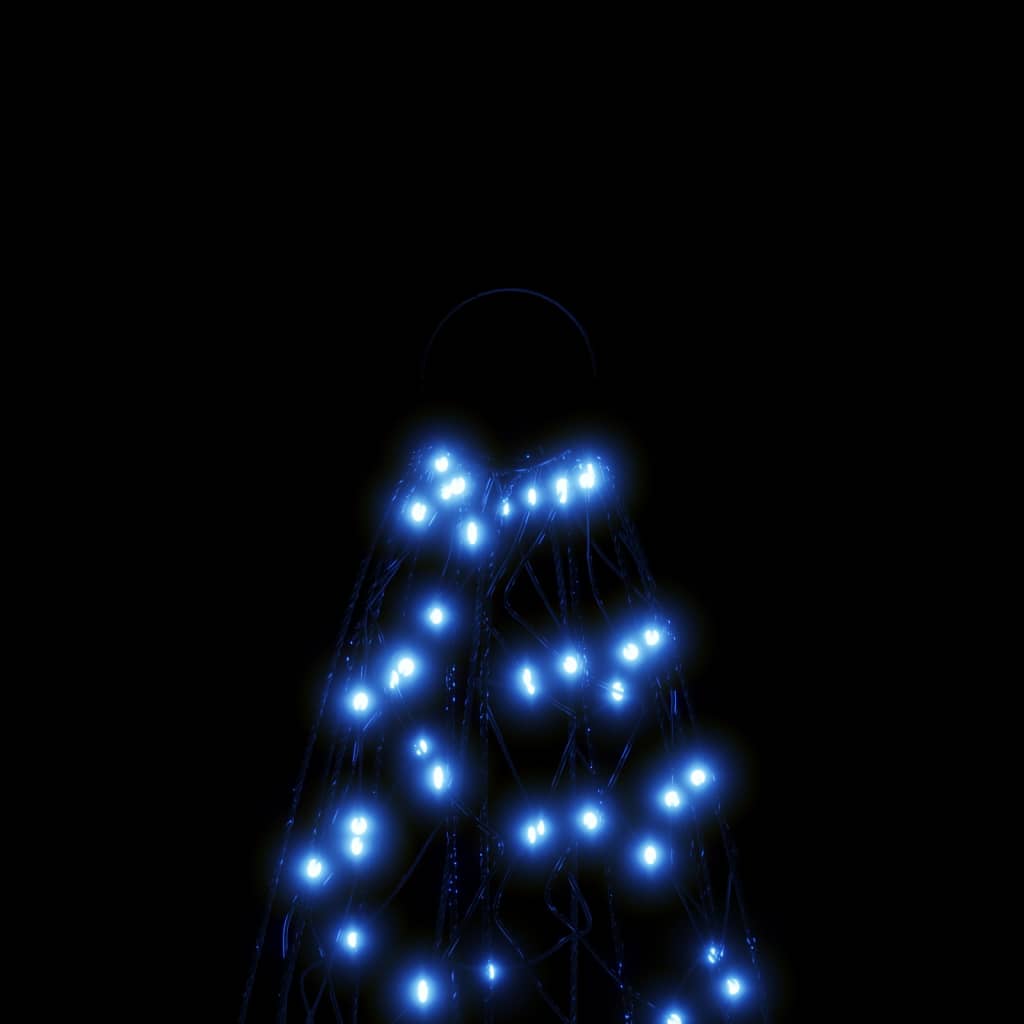 Julgran på flaggstång blå 200st LEDs 180 cm