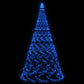 Julgran på flaggstång blå 1400 LEDs 500 cm
