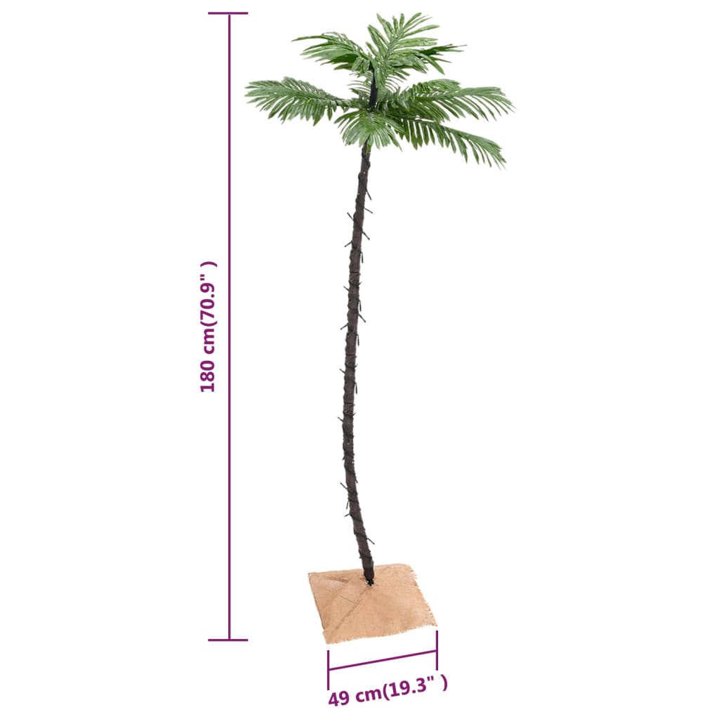 Palmträd med LED varmvit 96 LEDs 180 cm