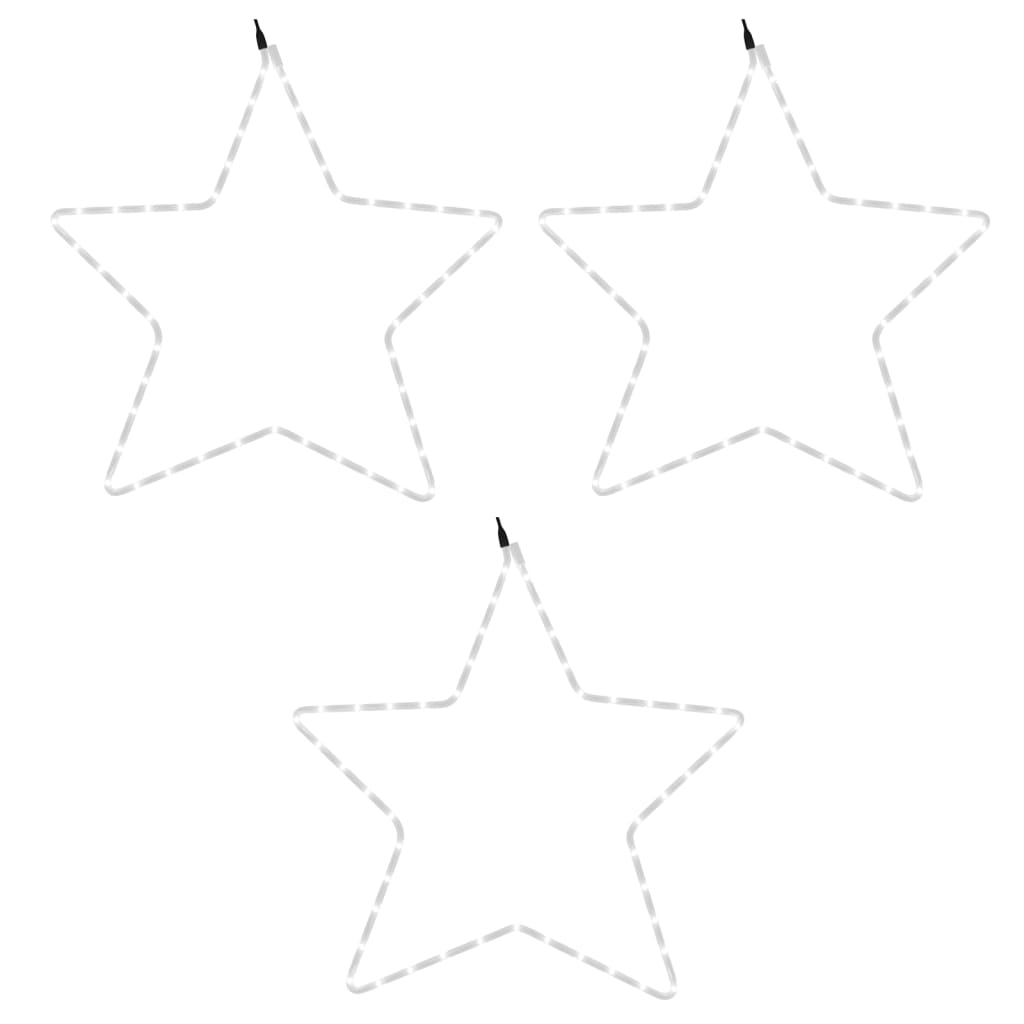 3 st Julstjärnor med 48 LEDs varmvit 56 cm